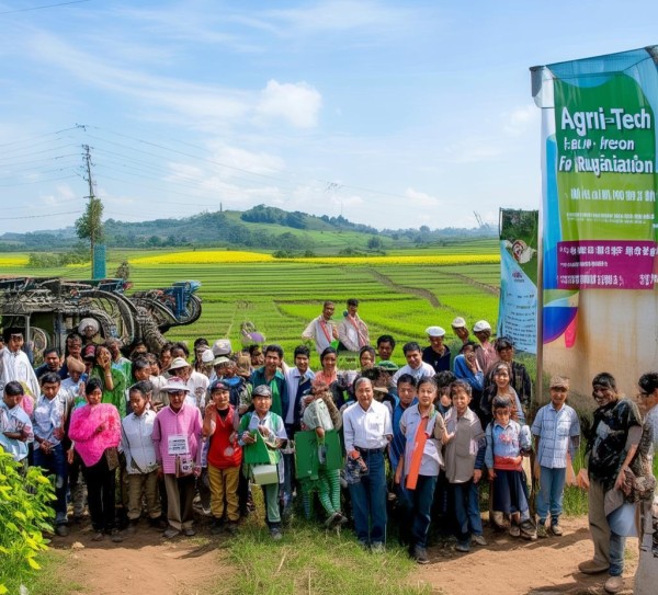 某村开展农业科技科普知识宣传活动，科技赋能农业，助力乡村振兴