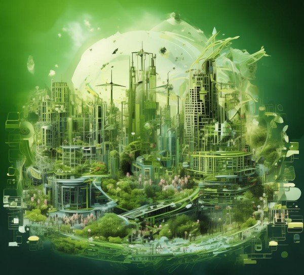 生态环保动态海报设计图，科技与创意的绿色融合，激活公众环保意识